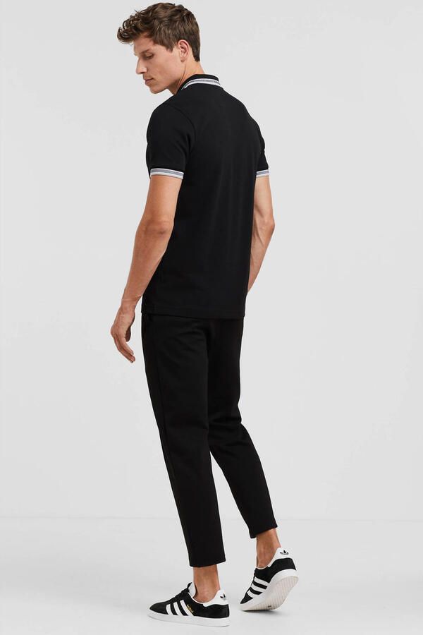 Hugo Boss Heren Polo met Details en Contrast Logo Model 50469055 Paddy Kleur Zwart Black Heren - Foto 2