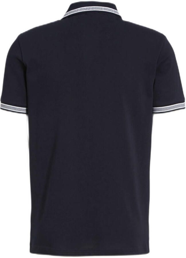 Hugo Boss Heren Polo met Details en Contrast Logo Model 50469055 Paddy Donkerblauwe Kleur Blue Heren