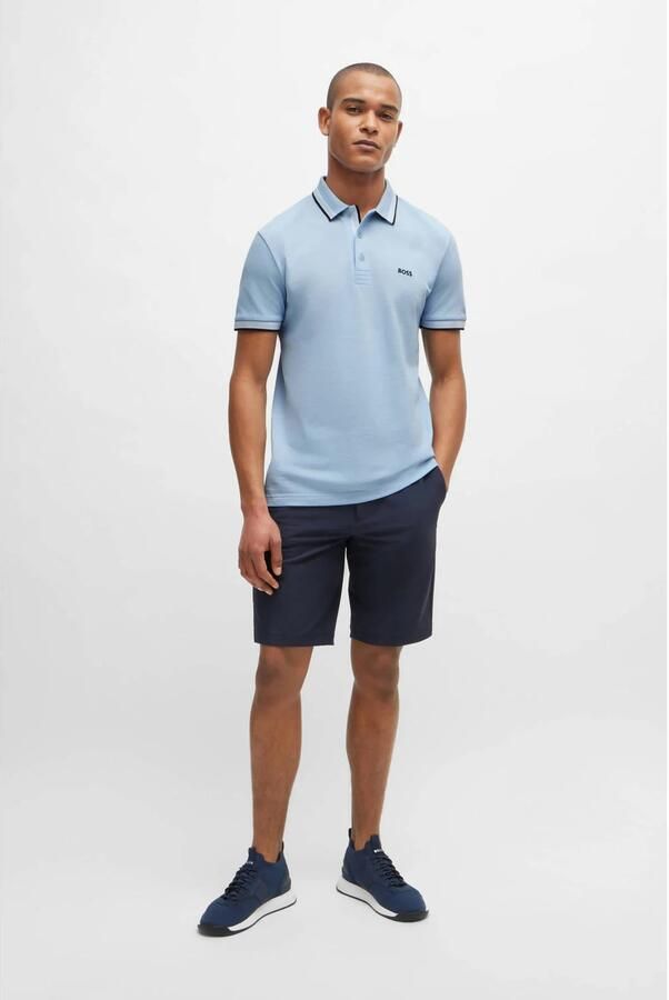 BOSS Green Regular fit poloshirt met labelstitching model 'Paddy'