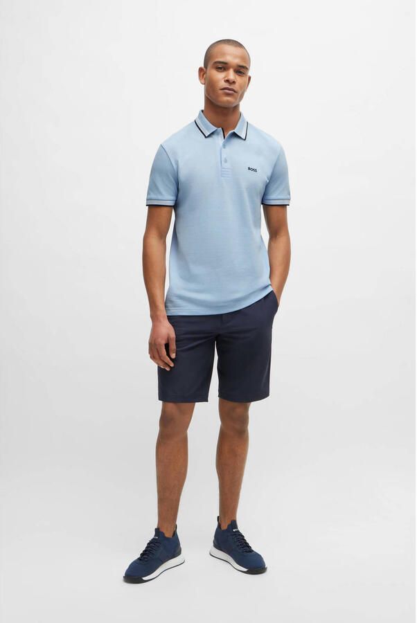 BOSS Green Regular fit poloshirt met labelstitching model 'Paddy' - Foto 2