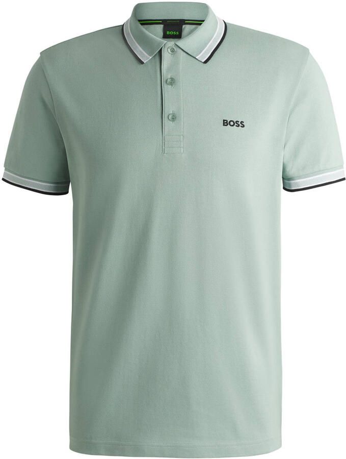 BOSS GREEN Poloshirt PADDY met contrasterende strepen aan de kraag