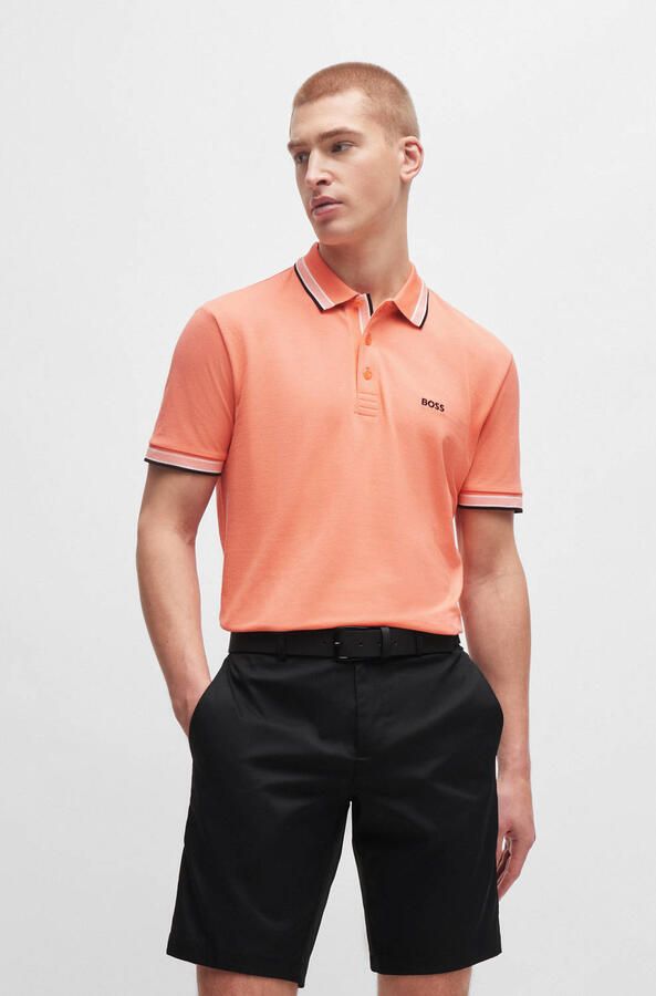 BOSS Green Regular fit poloshirt met labelstitching model 'PADDY' - Foto 3