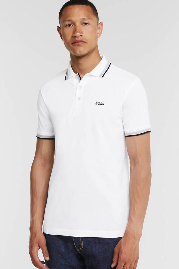 BOSS Green Regular fit poloshirt met labelstitching model 'Paddy' - Foto 3