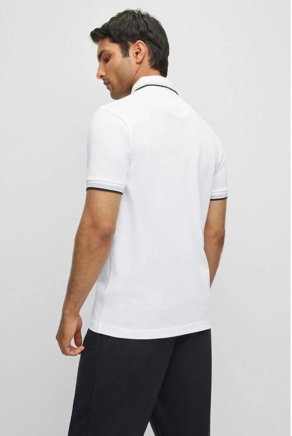 BOSS Green Regular fit poloshirt met labelstitching model 'Paddy' - Foto 4