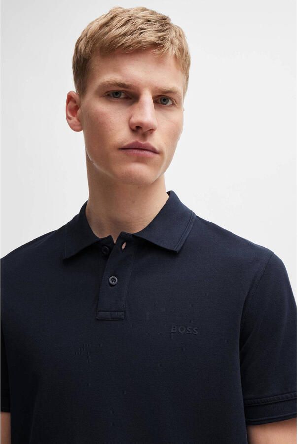 Boss Orange Slim fit poloshirt met korte knoopsluiting model 'Prime'