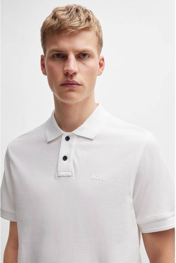 Boss Orange Slim fit poloshirt met korte knoopsluiting model 'Prime'