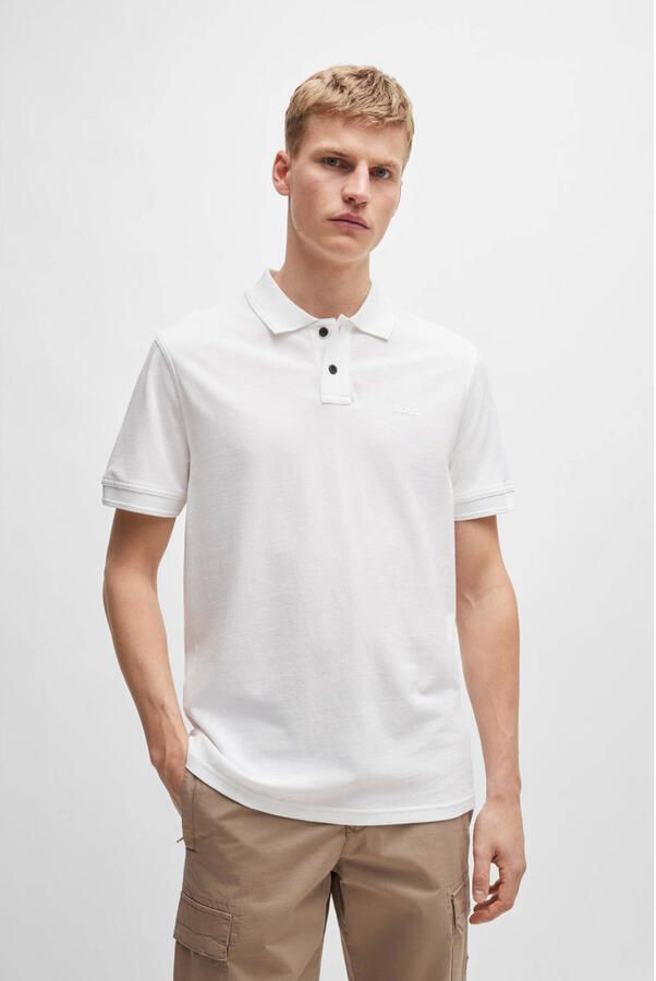 Boss Orange Slim fit poloshirt met korte knoopsluiting model 'Prime'