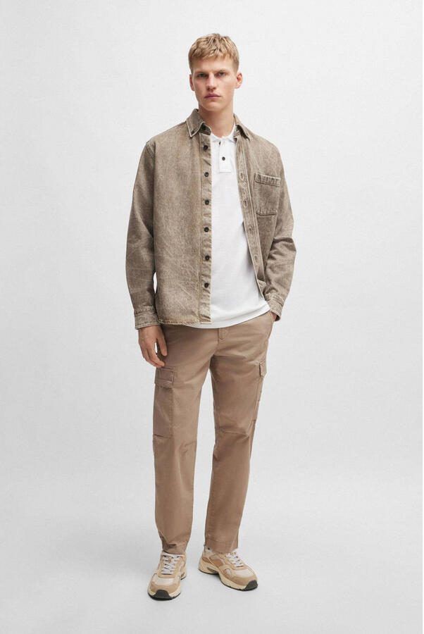 Boss Orange Slim fit poloshirt met korte knoopsluiting model 'Prime' - Foto 3