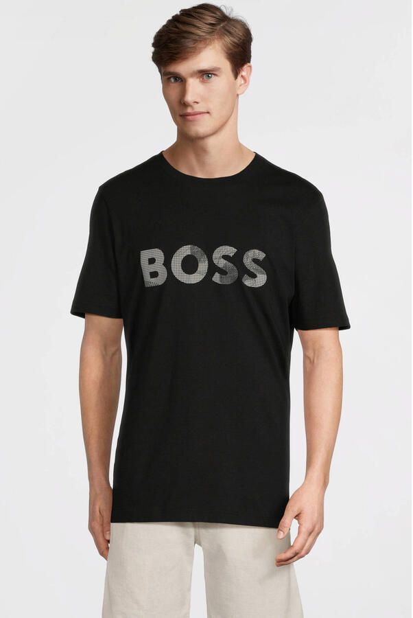 BOSS Green T-shirt met logoprint en ronde hals - Foto 4