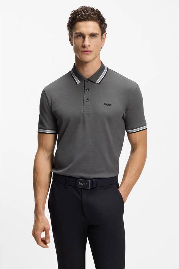 Boss T-shirt Paddy Piqué Polo Shirt Dark Grey