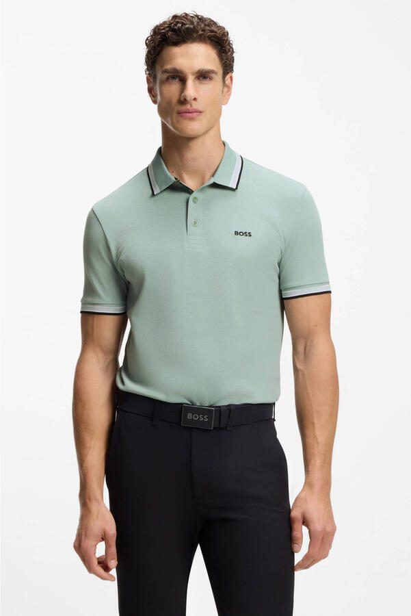 BOSS regular polo lichtgroen