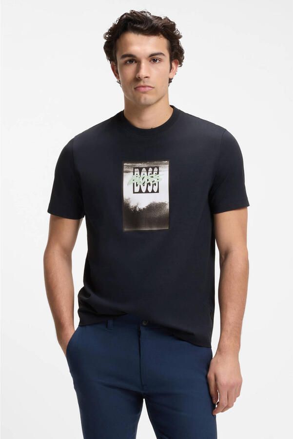 Boss T-shirt Korte Mouw T-shirt Te DJ Navy