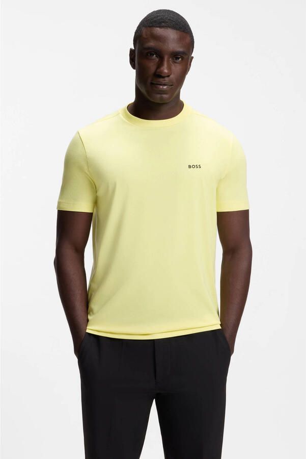 BOSS regular T-shirt geel
