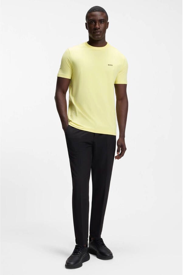 BOSS regular T-shirt geel - Foto 3