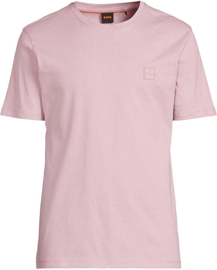 BOSS regular T-shirt lichtroze