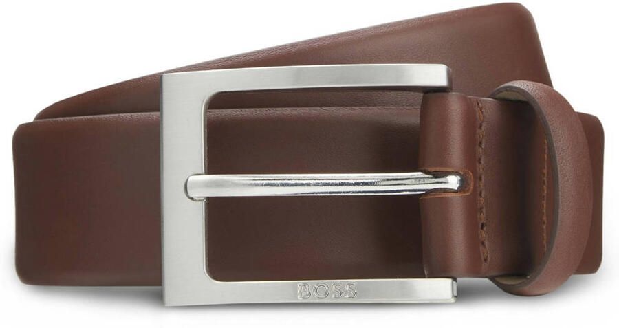 Hugo Boss Tijdloze Italiaanse Leren Riem met Logo-gegraveerde Gesp Black Heren - Foto 3