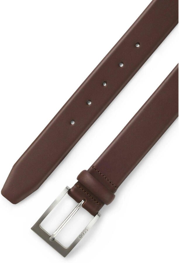 Hugo Boss Tijdloze Italiaanse Leren Riem met Logo-gegraveerde Gesp Black Heren - Foto 4