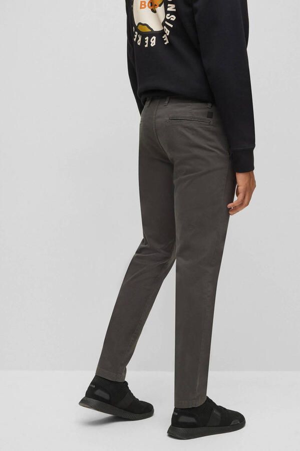 BOSS Tapered Fit-broek 2 steekzakken Van grijs