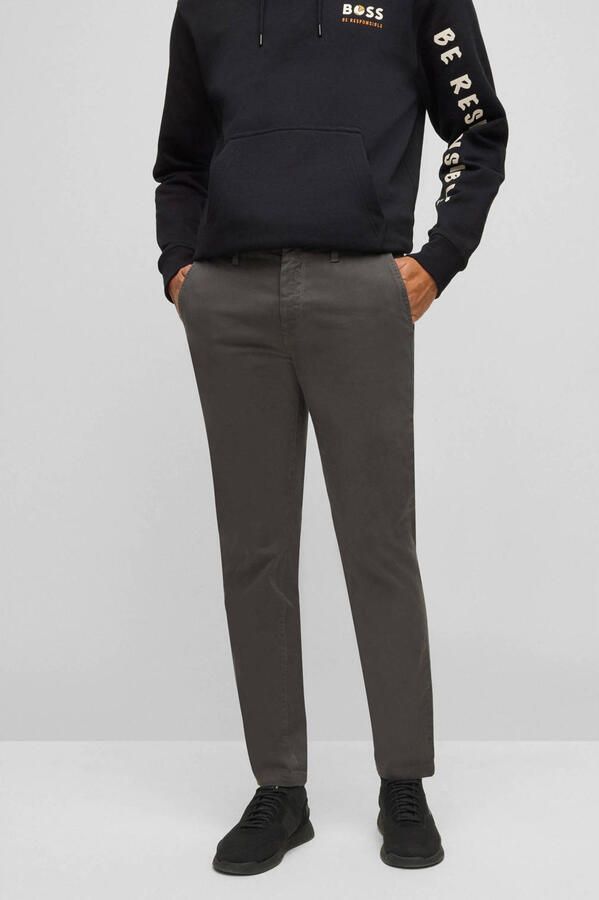BOSS Tapered Fit-broek 2 steekzakken Van grijs - Foto 2