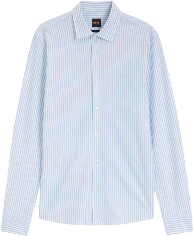 BOSS slim fit gemêleerd casual overhemd lichtblauw