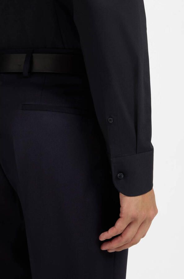 Hugo Boss Heren Zwart Overhemdjurk Slim Fit Donkerblauw Blue Heren - Foto 4