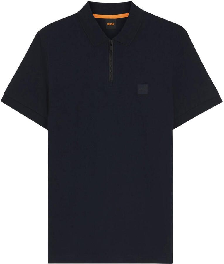 BOSS ORANGE Heren Polo's & T-shirts Passerzip Donkerblauw