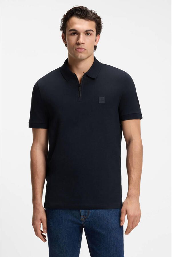 BOSS ORANGE Heren Polo's & T-shirts Passerzip Donkerblauw