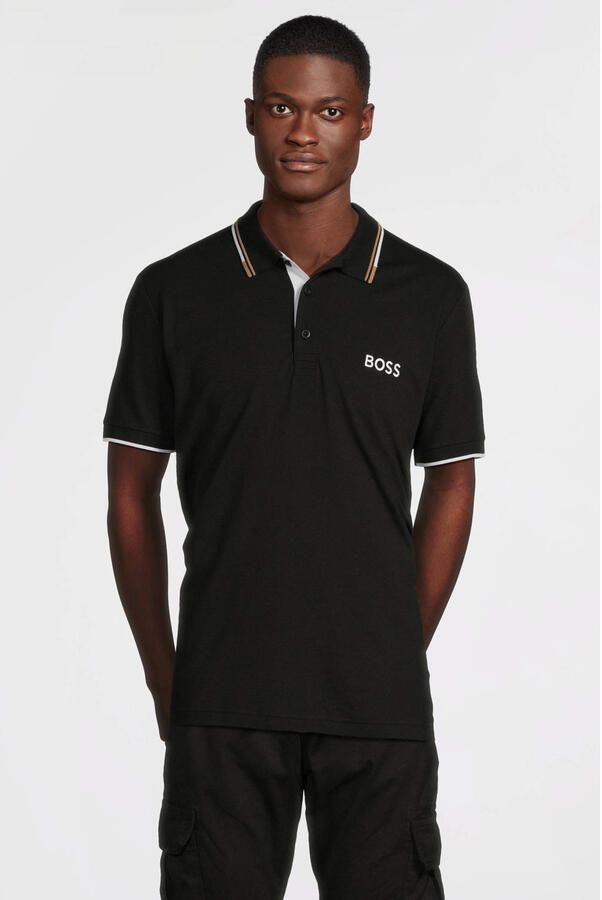 BOSS Green Regular fit poloshirt met labelstitching model 'Paddy' - Foto 4