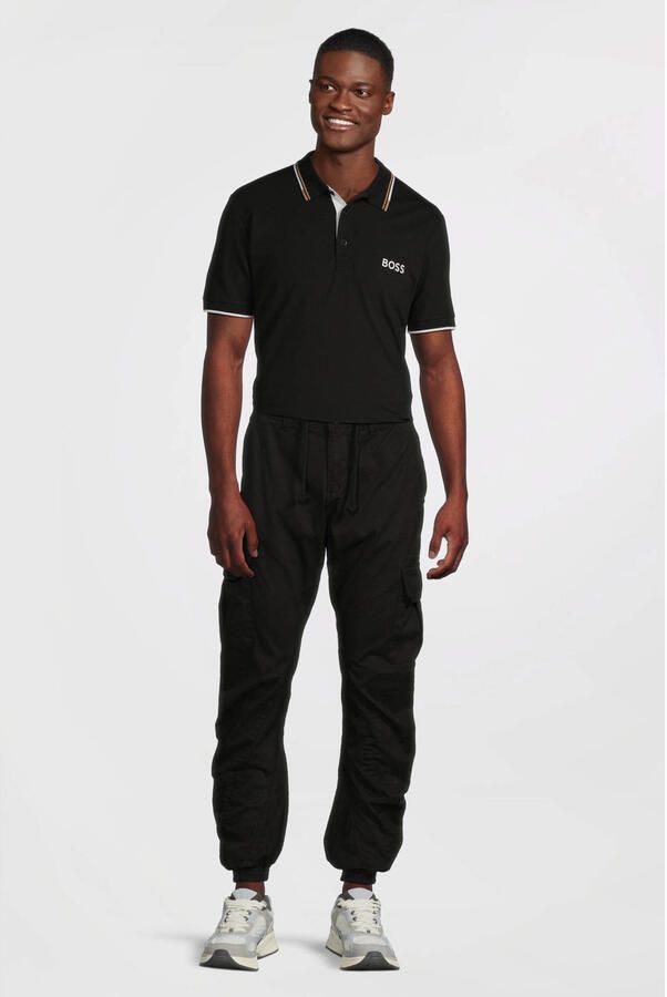 BOSS Green Regular fit poloshirt met labelstitching model 'Paddy' - Foto 3