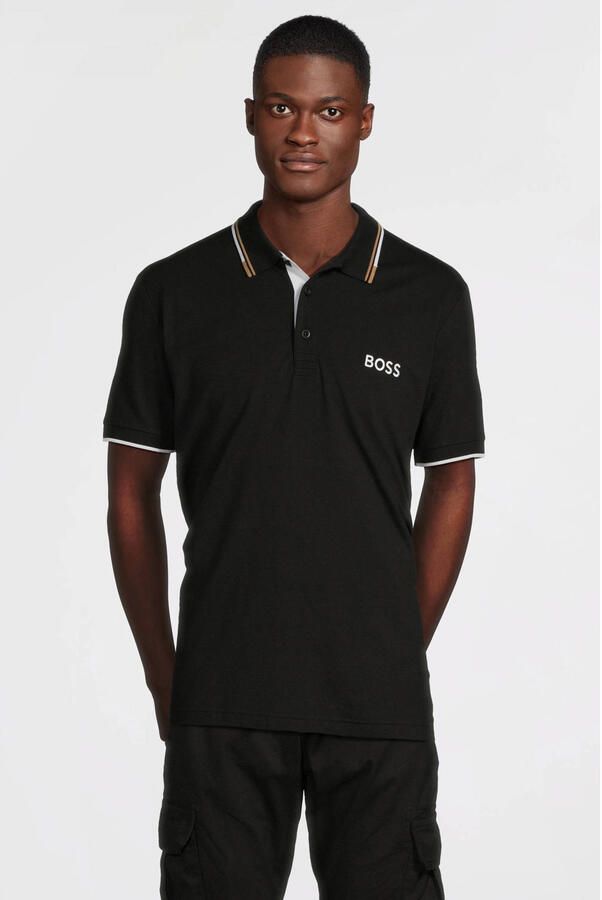 BOSS Green Regular fit poloshirt met labelstitching model 'Paddy' - Foto 2