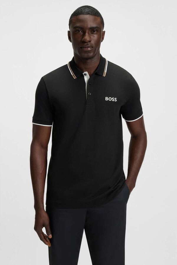 BOSS Green Regular fit poloshirt met labelstitching model 'Paddy' - Foto 3