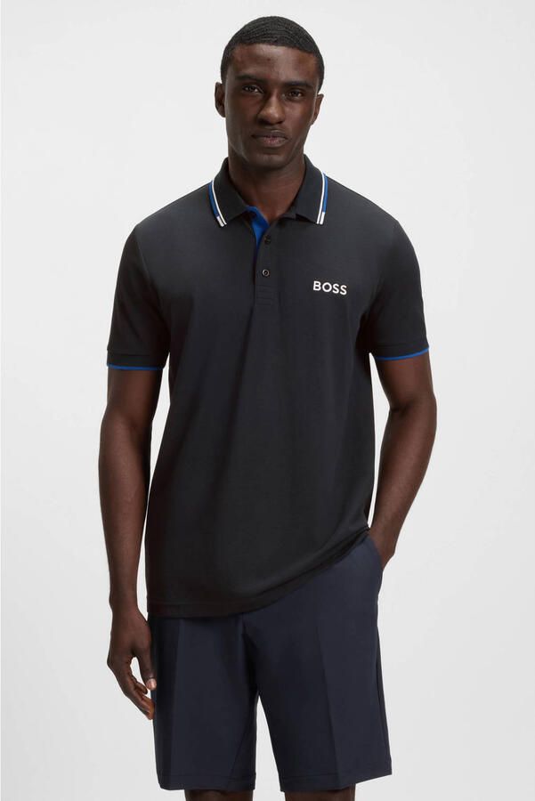 BOSS Green Regular fit poloshirt met labelstitching model 'Paddy' - Foto 5