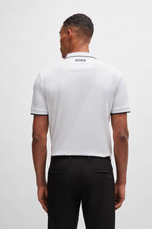 BOSS Green Regular fit poloshirt met labelstitching model 'Paddy' - Foto 2