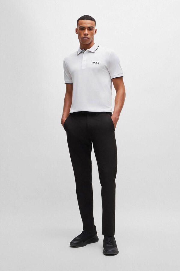 BOSS Green Regular fit poloshirt met labelstitching model 'Paddy' - Foto 3