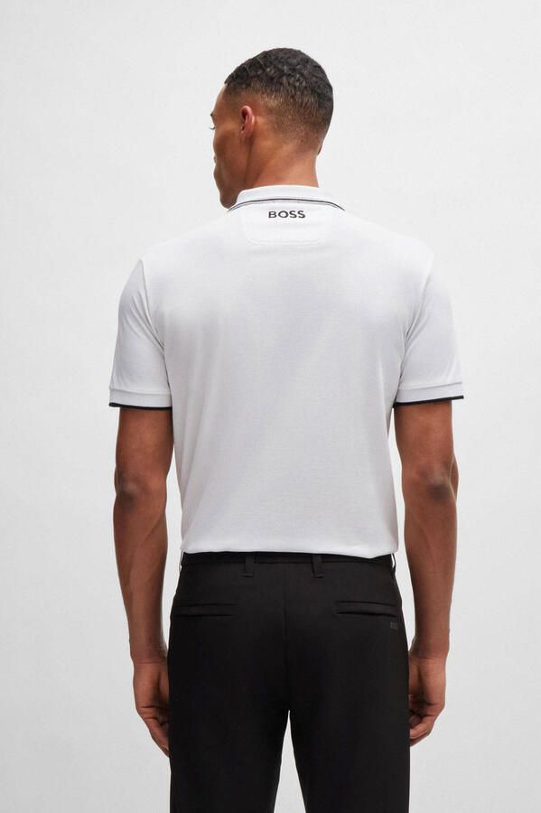 BOSS Green Regular fit poloshirt met labelstitching model 'Paddy' - Foto 3