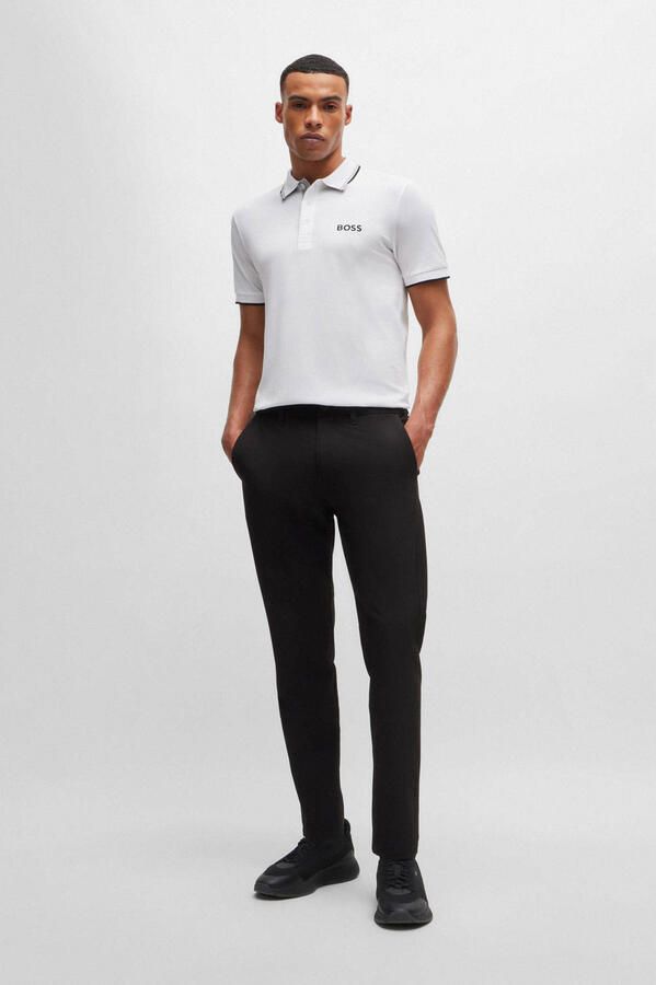 BOSS Green Regular fit poloshirt met labelstitching model 'Paddy' - Foto 4