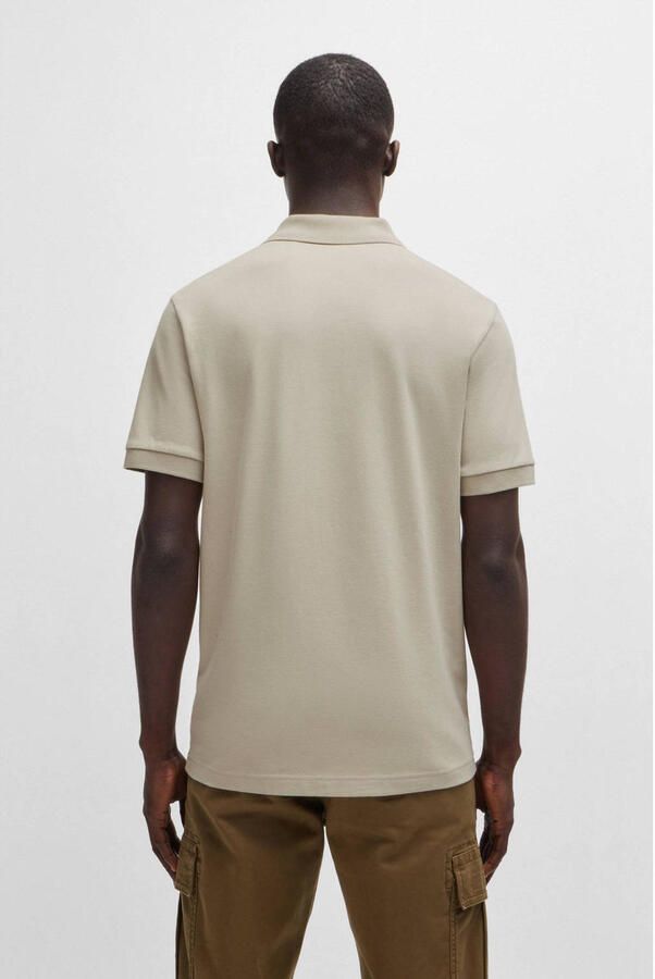 Boss Orange Stijlvolle Beige Polo met Slim Fit en Korte Mouwen Beige Heren