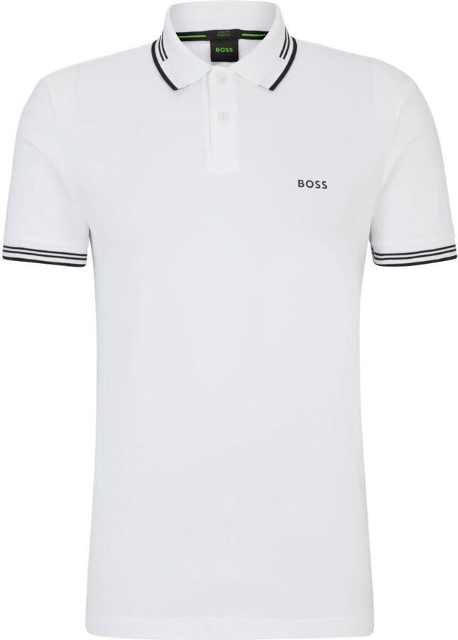 BOSS Green Slim fit poloshirt met labelprint model 'Paul'