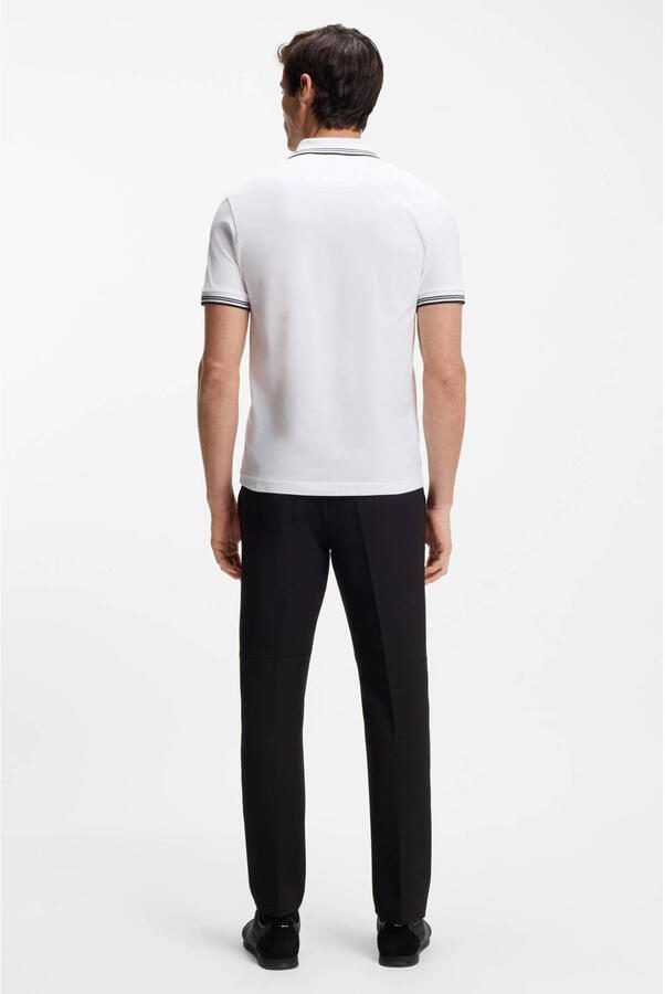 BOSS Green Slim fit poloshirt met labelprint model 'Paul' - Foto 3