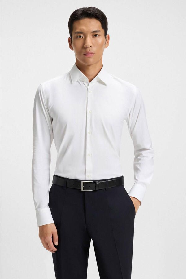 Boss Slim fit zakelijk overhemd van fijn twill met stretch - Foto 5