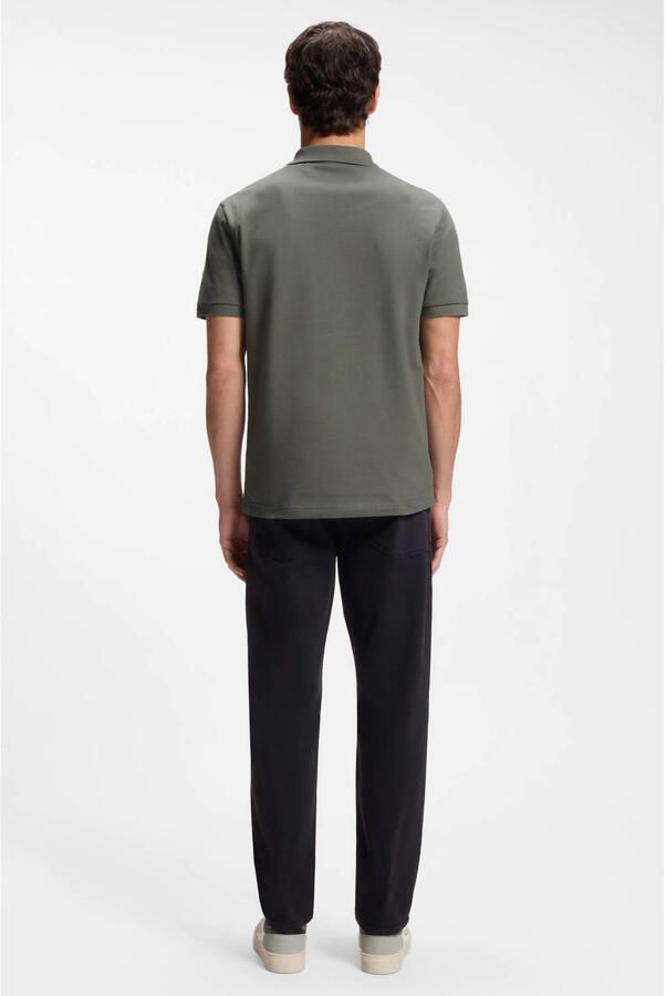 Boss Polo Shirt Korte Mouw Passerzip Half Zip Polo Open Groen - Foto 2