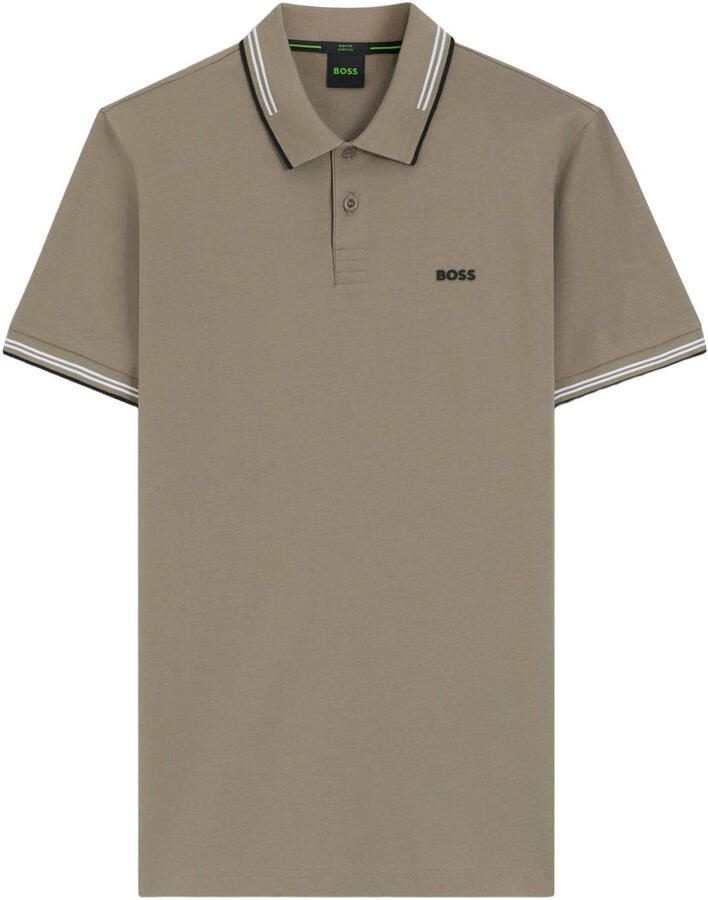 BOSS slim polo kaki