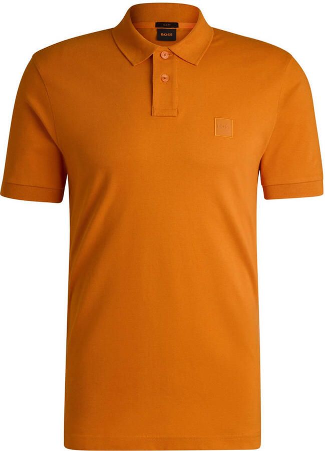 Boss Orange Slim fit poloshirt met labelbadge model 'Passenger'