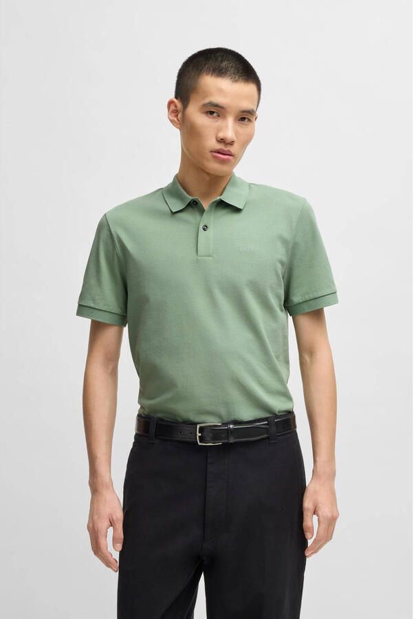 Boss Slim fit poloshirt met labelstitching model 'PALLAS' - Foto 7