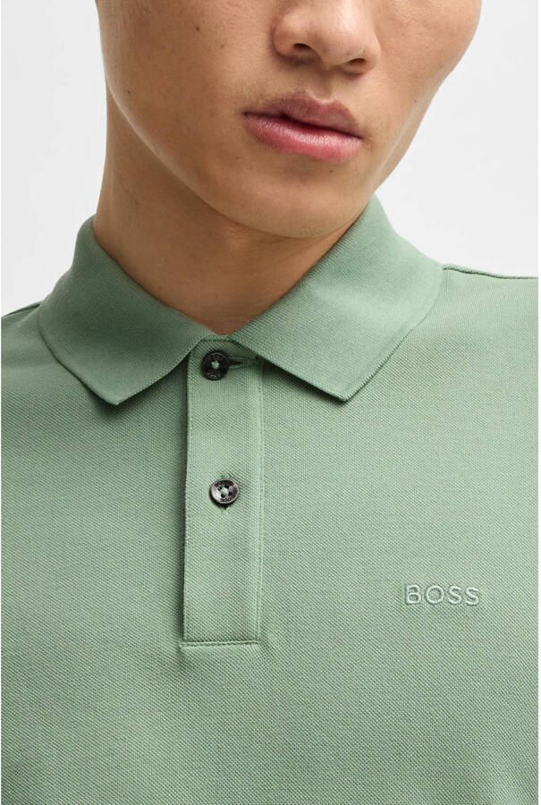 Boss Slim fit poloshirt met labelstitching model 'PALLAS' - Foto 5