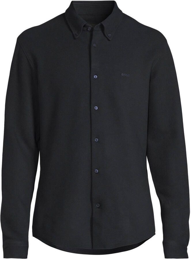 Boss Overhemd Lange Mouw Myjersey Overhemd Navy