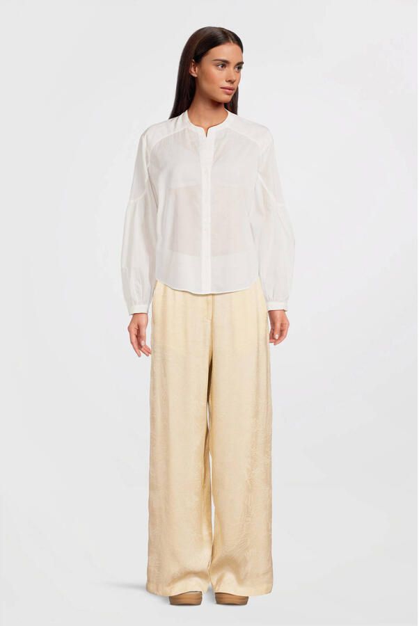BOSS straight high waist broek beige