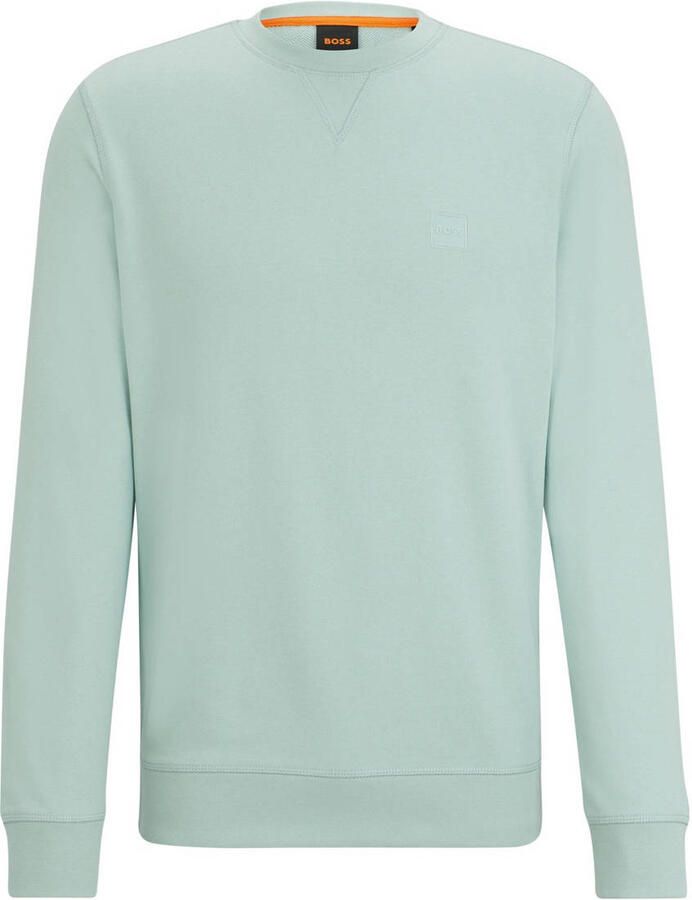 Boss Orange Stijlvolle Mint Sweater met Boss Logo Green Heren