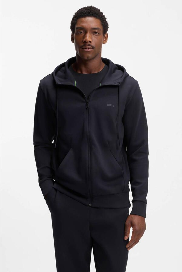 BOSS Green Sweatjack met labeldetail model 'Saggy'