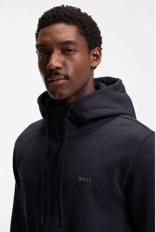 BOSS Green Sweatjack met labeldetail model 'Saggy' - Foto 2